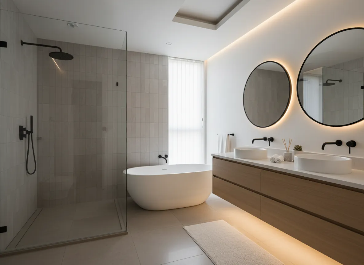 Updated bathroom renovation by Vasid Construction